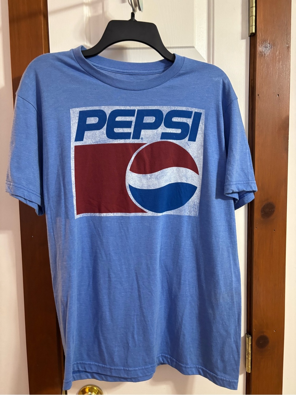 Pepsi Light Blue Tee with Red & Navy Logo - Men's Short Sleeve